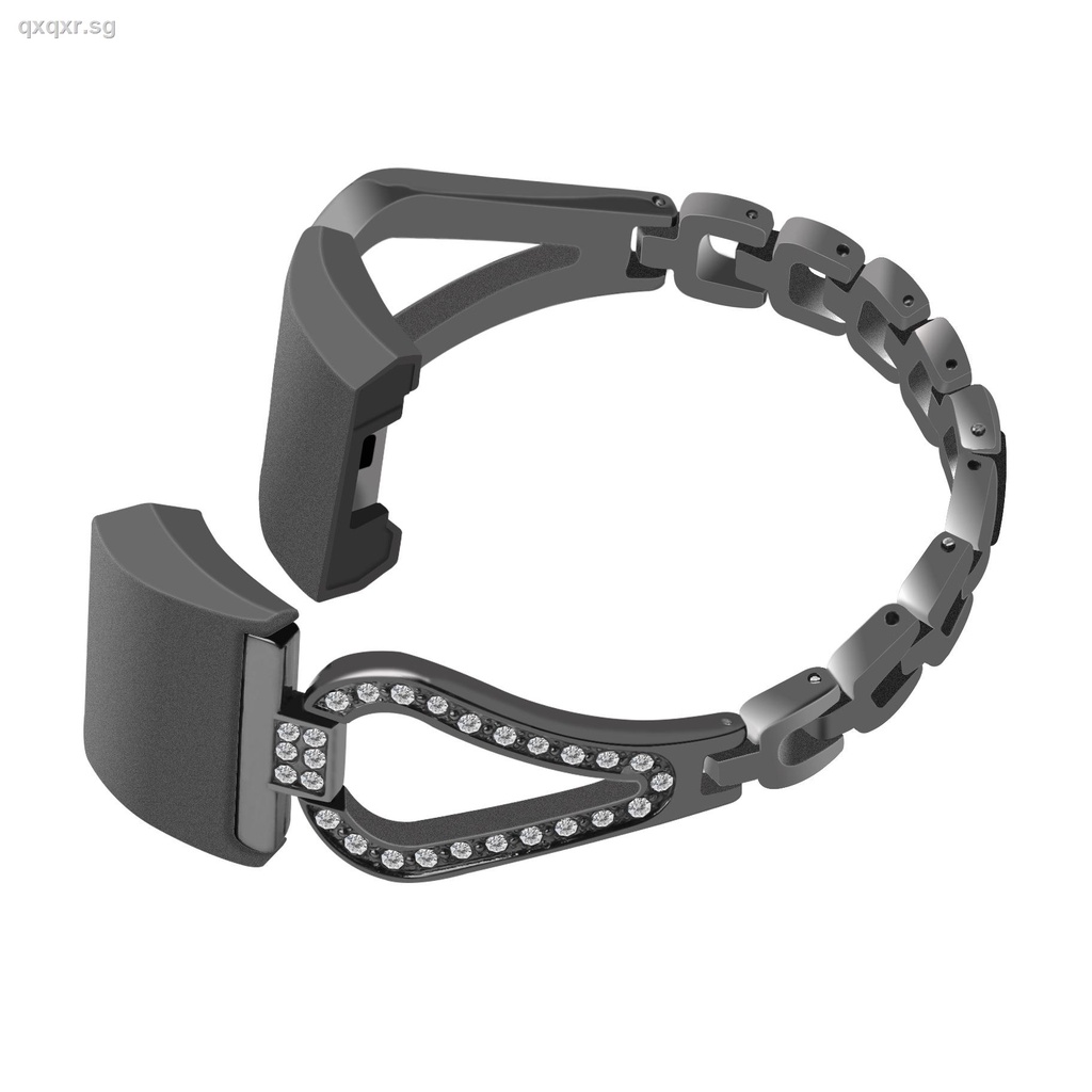 สายนาฬิกาข้อมือสเตนเลส ประดับเพชร สําหรับ fitbit charge 2 Smart Bracelet charge2
