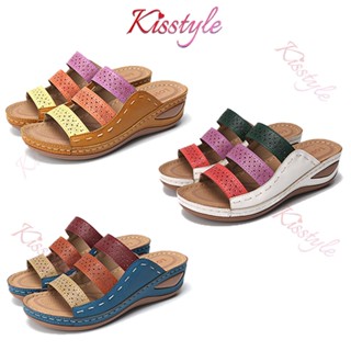 Kisstyle รองเท้าแตะแพลตฟอร์มแฟชั่นสําหรับสตรีใส่สบายๆ