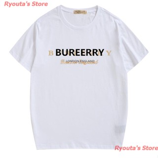 Ryoutas Store 2022 Burberry ใหม่หลวมพิมพ์แขนสั้นเสื้อยืด เสื้อยืดเรียบง่าย Street style