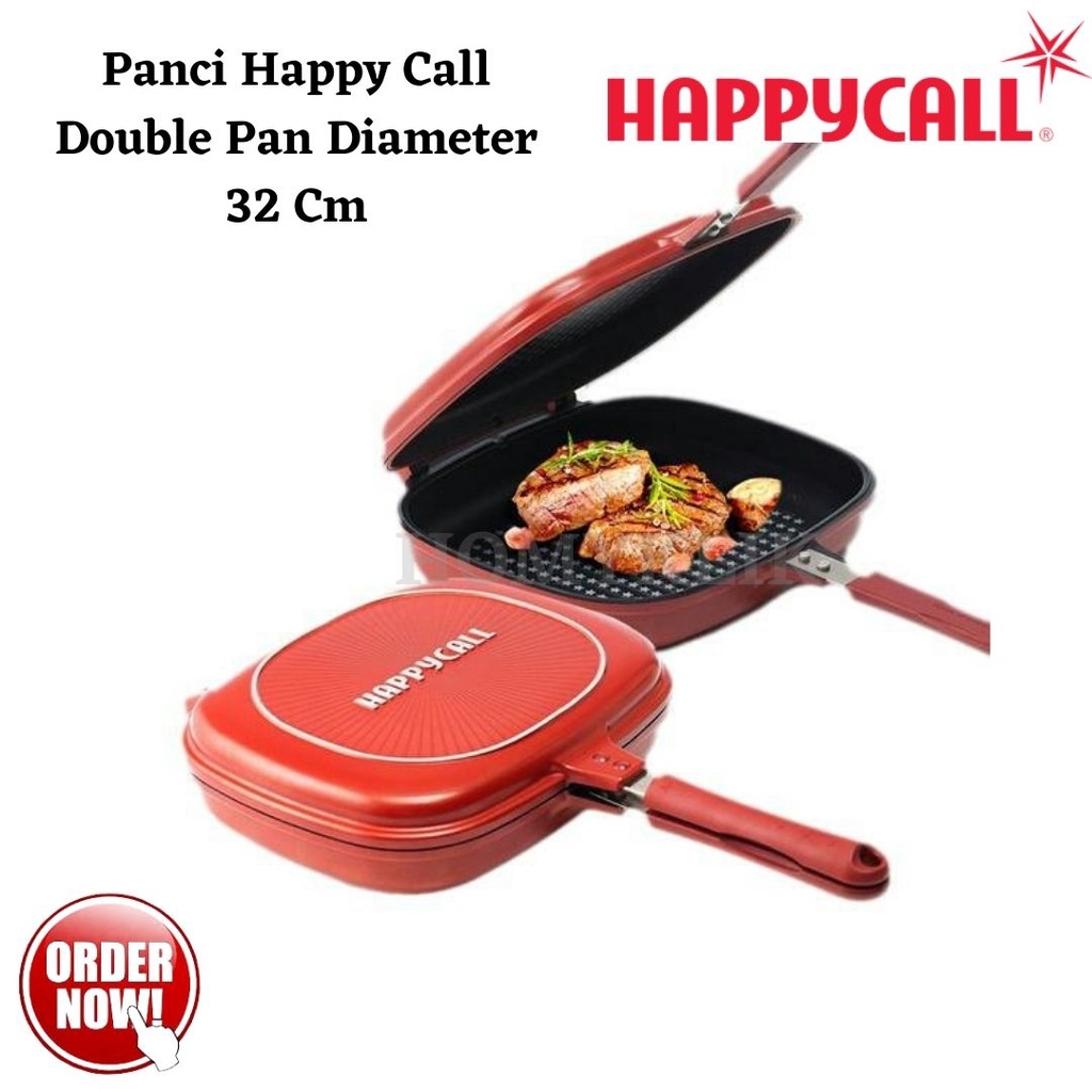Happy Call Double Pan 32 Cm กระทะจัมโบ้อเนกประสงค์ กระทะไม่ติด - Homyklik