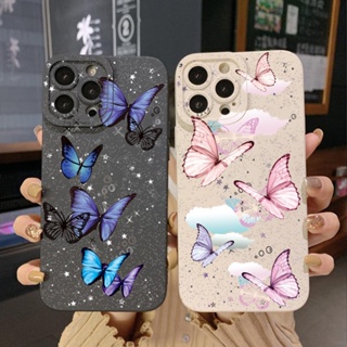 เคสโทรศัพท์มือถือ ขอบสี่เหลี่ยม ลายผีเสื้อ หรูหรา สําหรับ Infinix Hot 20S 20i 30i 9 30 20 Play Smart 6 Plus X6823 Zero 5G 2023