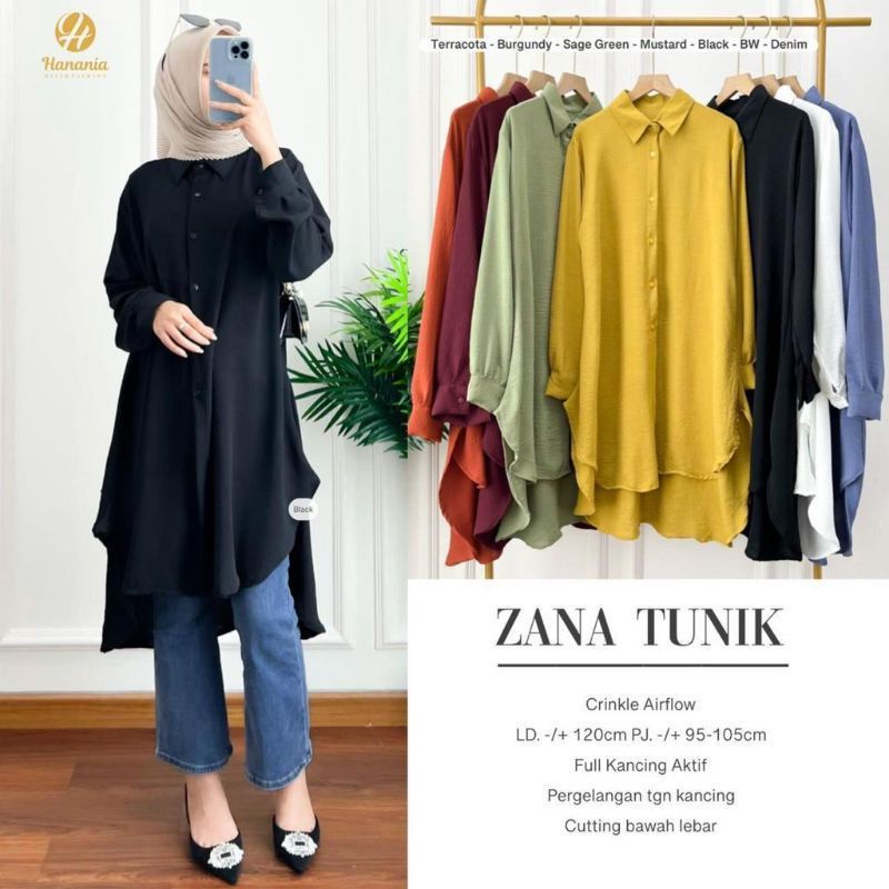 ZANA TUNIK CRINKLE AIRFLOW / ZANA TUNIK / TUNIC ผู้หญิง