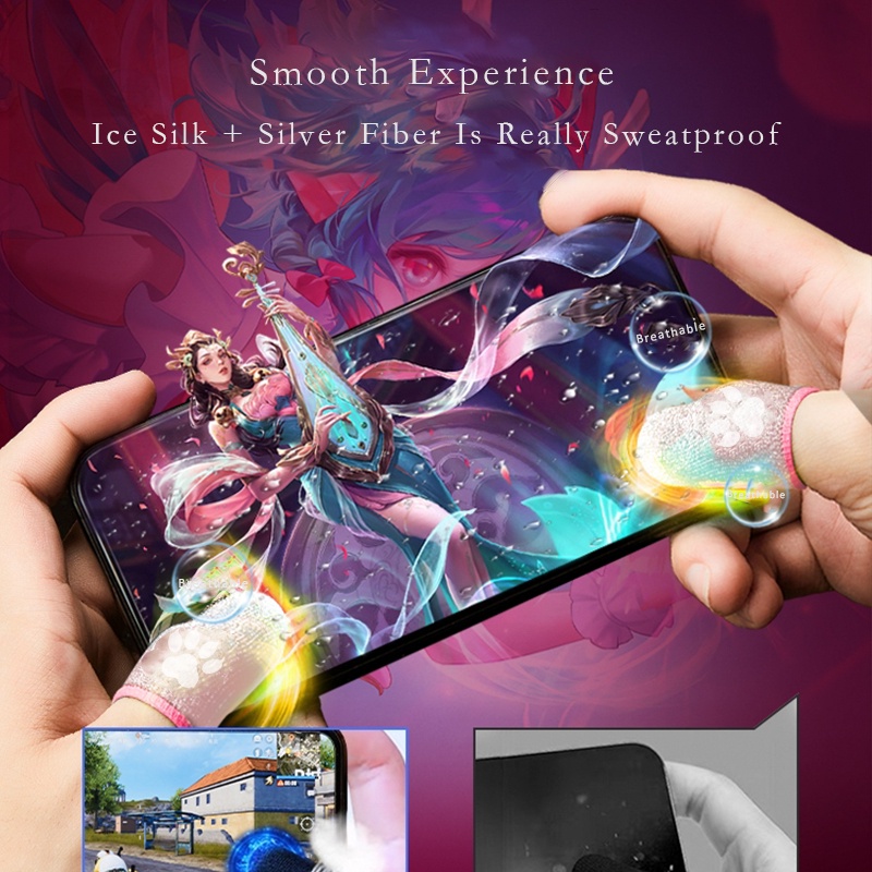BlueWow ปลอกสวมนิ้วมือ หน้าจอสัมผัส กันเหงื่อ สําหรับเล่นเกมโทรศัพท์มือถือ