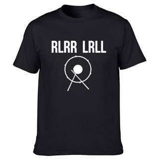 Funny RLRR LRLL Drummer T Shirts Cotton Short Sleeve Cool Music Humor Drums Birthday s T-shirt Men