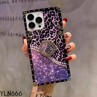 เคสโทรศัพท์มือถือ ทรงสี่เหลี่ยม พร้อมแหวนขาตั้ง สีม่วง หรูหรา สําหรับ OPPO RENO4 4PRO 4SE RENO3 3PRO RENO2 2Z 2F RENO8 8PRO RENO 8Z 8LITE 7Z