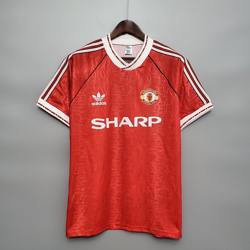 เสื้อกีฬาฟุตบอล ลายทีมเหย้า 90-92 MU สไตล์เรโทร