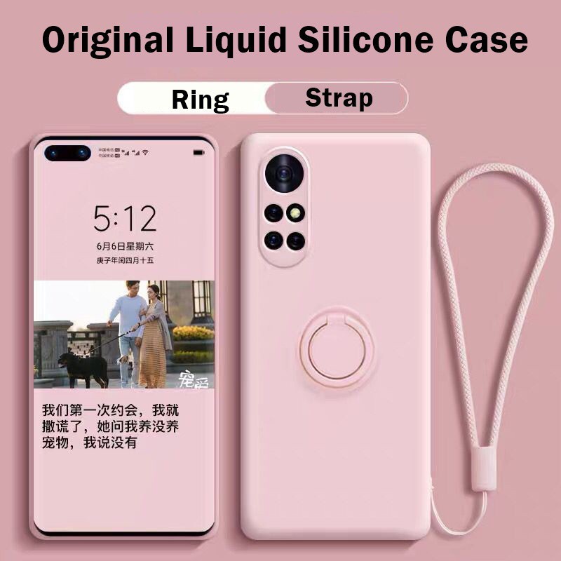 สําหรับ Huawei Honor 200 Pro lite X7C X8C X9C สมาร์ท X6B X7B X8B X9B 4G 5G ปลอกสายโซ่ขาตั้งผู้ถือแหวนซิลิโคนเหลวฝาครอบโทรศัพท์นุ่ม