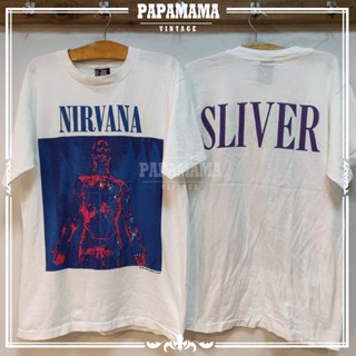 [ NIRVANA ] Sliver @1993  เสื้อร๊อค เสื้อทัวร์ เสื้อวง เนอร์วาน่า  vintage VTG sliver ป้ายGiant USA papamama vintage