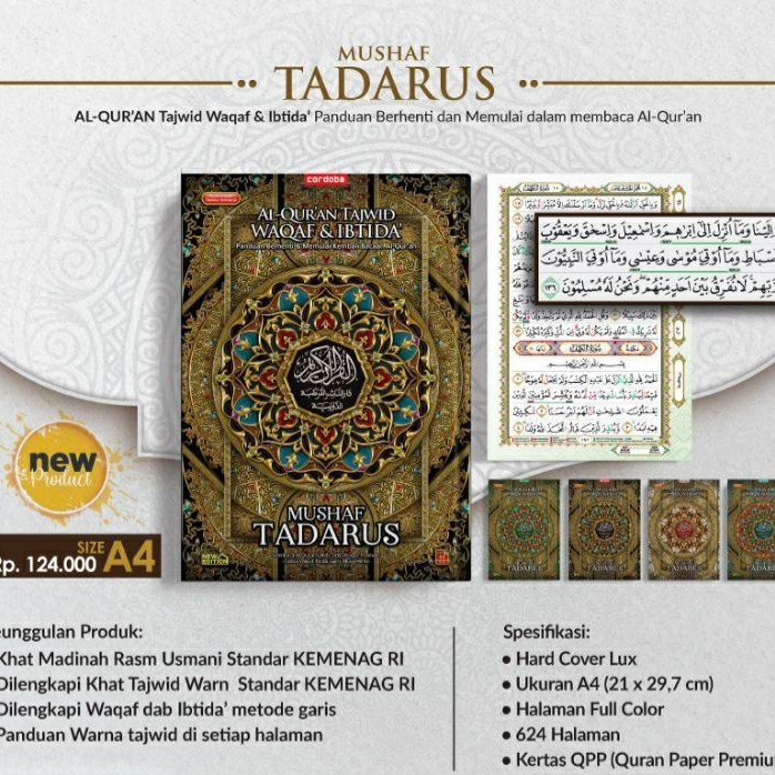 Alquan Mushaf Tardarus Tajwid Waqaf Ibtida Usmani A4