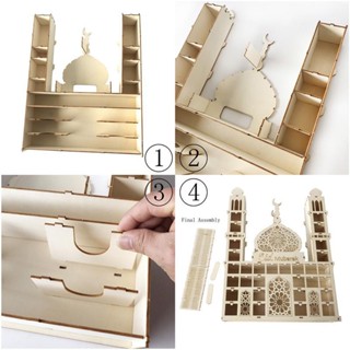 [Blesiya3] ปฏิทินไม้ EID Mubarak Islam Ramadan พร้อมไฟ สไตล์ 01 DIY