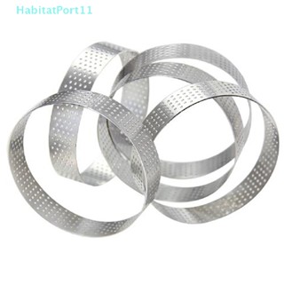 Habitatport แม่พิมพ์สเตนเลส ทรงกลม สําหรับทําทาร์ต พาย ผลไม้ ขนมหวาน เค้ก
