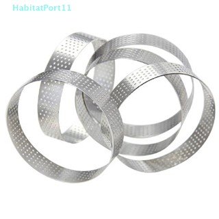 Habitatport แม่พิมพ์สเตนเลส ทรงกลม สําหรับทําทาร์ต พาย ผลไม้ ขนมหวาน เค้ก