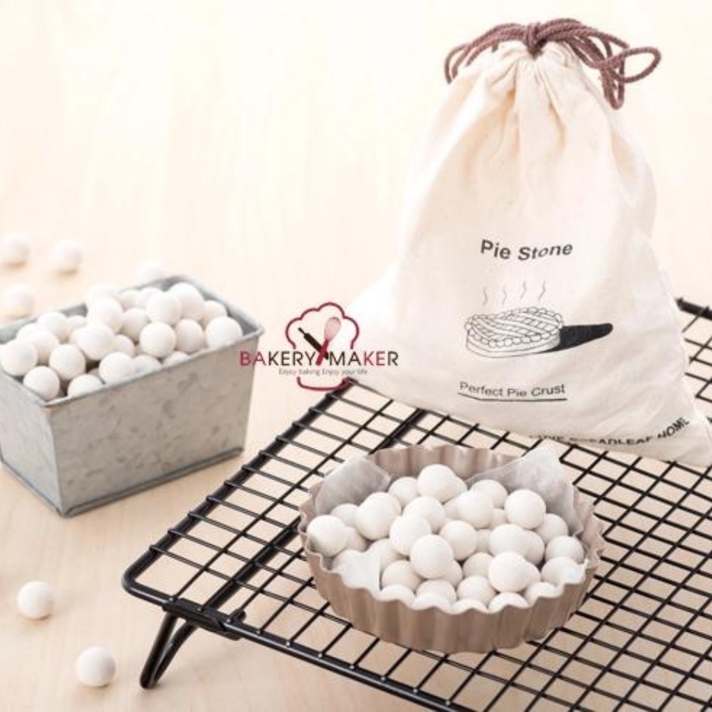 Baking stone หินอบพาย 500 กรัม / หินสีขาว บรรจุในถุงผ้าอย่างดี อุปกรณ์ทำขนม