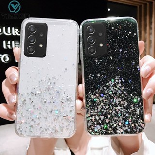 เคสโทรศัพท์ซิลิโคน TPU ใส แบบนิ่ม ลายกากเพชร สําหรับ Samsung Galaxy A13 A23 A33 A53 A73 M33 M53 M52 5G