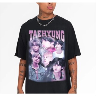 เสื้อยืด พิมพ์ลายกราฟฟิค Taehyung Bangtan Boys สไตล์วินเทจ แฟชั่นเรโทร สําหรับผู้ชาย