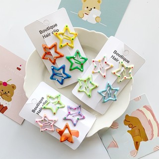 Childrens Bb Clip New Cute 3cm Star Color Hairpin Broken Bangs Edge Clip Rainbow Mini Haircard Headdress Female