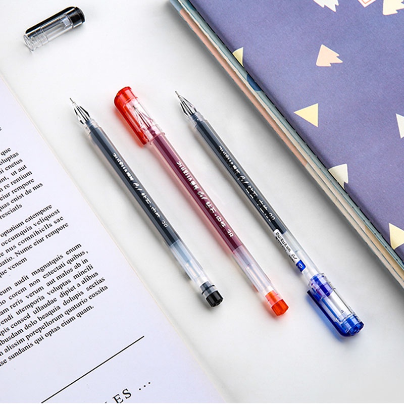 ปากกาเจล หัวเข็ม 0.38 มม. ความจุขนาดใหญ่ สีดํา แดง น้ําเงิน 6 ชิ้น - รูปที่ 6