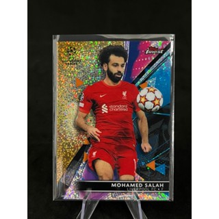 การ์ดบอล 2021-22 Topps Finest UEFA Champions Leauge Mohamed Salah Gold Speckle 1/50