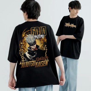 Anime Oversized Black T Shirt Jujutsu x Onepiece Graphic Manga Tops Tees MEN WOMEN_08