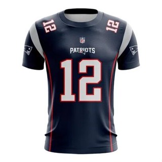 เสื้อยืดแขนสั้นลําลอง พิมพ์ลาย NFL American Football สไตล์อังกฤษ สําหรับผู้ชาย