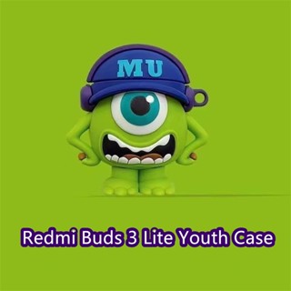 เคสหูฟัง แบบนิ่ม ลายการ์ตูนฉลาม สีโปร่งใส สําหรับ Redmi Buds 3 Lite Youth