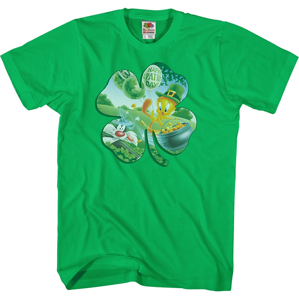 เสื้อยืดลายการ์ตูน St. Patrick's Day Looney Tunes เสื้อยืด oversize เสื้อตราหานคู่