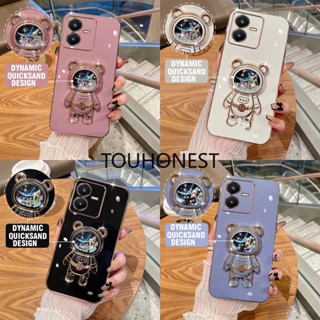 เคส Vivo S12 Plus เคส Vivo S15 Pro เคส Vivo S15E เคส Vivo V23 Case Vivo V25 Pro Case Vivo V23E Case Vivo S10 Case Vivo S10E Case Vivo S9 Case Vivo S9E Case Vivo Z6 Cover Glitter Liquid Quicksand Astronaut Bracket Soft Phone Case โทรศัพท์มือถือนิ่ม