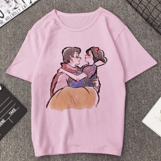 Kawaii Cartoon Mermaid White Snow Princess T Shirt Women Short Sleeve Tshirt Women T-shirt Casual Graphic Tees Wome_03