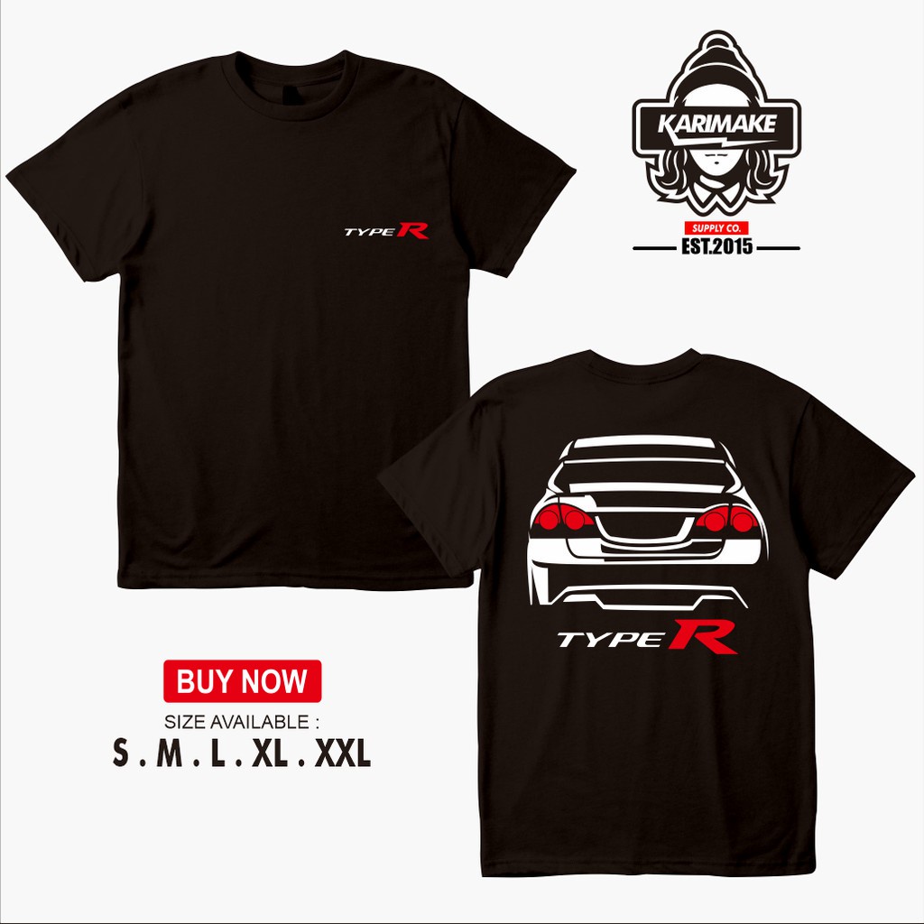 เสื้อยืด ลาย Honda Civic FD Type R REAR สําหรับยานยนต์ | Baju Mobil Honda Civic FD Type R โอโตโมติฟด้านหลัง - Karimake