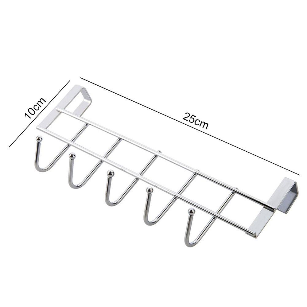 พร้อมส่ง 🔱ตะขอแขวน 🧷ตะขอแขวนในห้องครัว 5 ตะขอ，ขอเกี่ยวประตูสแตนเลส ไม่ต้องเจาะรู - รูปที่ 7