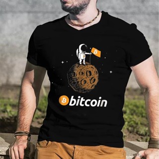 Bitcoin Crypto To The Moon Shirt Featuring Astronaut Men Printed T Shirts Funny T-shirt_05