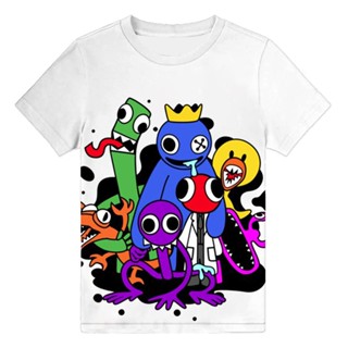 เสื้อยืด พิมพ์ลายเกมสยองขวัญ Rainbow Friends Roblox สําหรับเด็กผู้ชาย