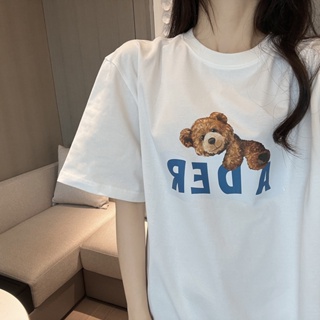 Ader Error cartoon teddy bear short-sleeved mens summer loose tide brand high street T-shirt womens bottoming pur_02