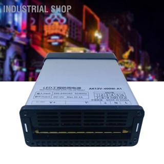 Industrial Shop พาวเวอร์ซัพพลาย พลาสติก 400W ป้องกันไฟฟ้าลัดวงจร สําหรับวิศวกรรม Led 12V