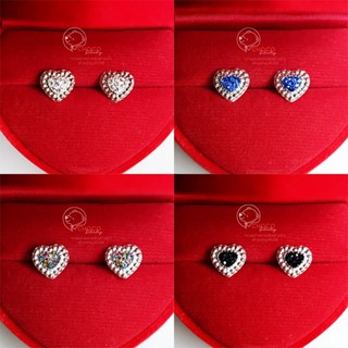 New! (S925) ต่างหูเงินแท้ ต่างหูเพชร CZ ต่างหูหัวใจ ตุ้มหูเงินแท้ CZ diamond sterling silver stud earrings