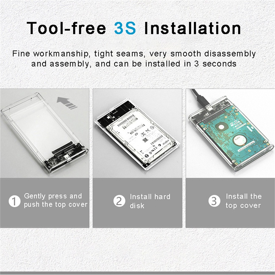 กล่องใส่ HDD USB 3.0 External Box Hard Drive 2.5 กล่องใส่ฮาร์ดดิส External Hard Drive เชื่อมต่อคอมพิวเตอร์ ,SmartTV