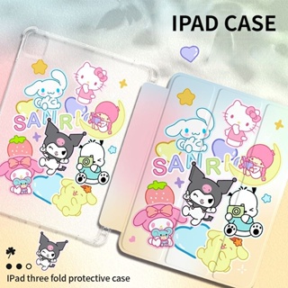 Sanrio เคส ipad gen8 gen9 gen10 ชิ้น วัสดุ air5 air4 air1/2 Mini 4 5 เต็มจอ พร้อมช่องใส่ปากกา ipad pro 2021