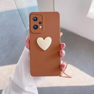 เคสโทรศัพท์มือถือ ซิลิโคน ลายหัวใจน่ารัก 3D พร้อมสายคล้องข้อมือ สําหรับ Huawei P60 P50 Pro P40 P30 P20 Pro