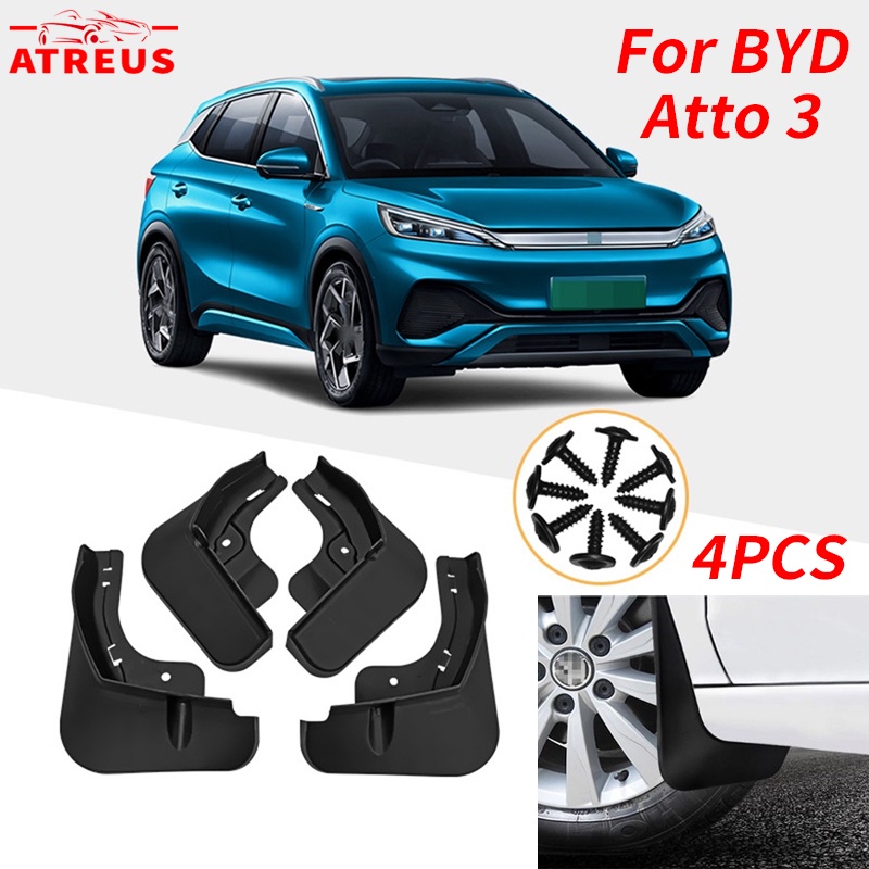 BYD Atto 3 บังโคลน สีดํา อุปกรณ์เสริม ปกป้องรถ