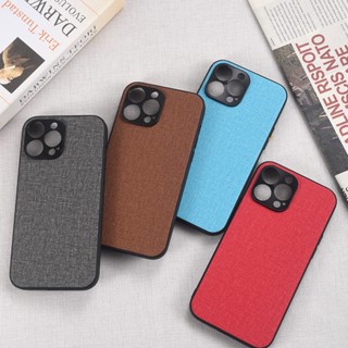 เคสโทรศัพท์มือถือ ผ้าแคนวาส หนังนิ่ม กันกระแทก สําหรับ iPhone 14 Plus 12 13 Pro Max