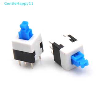 Gentlehappy ปุ่มสวิตช์ล็อก แถวคู่ 6 Pin 8*8 มม. 10 ชิ้น