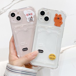 เคสการ์ตูนกันกระแทกสำหรับ Compatible for iPhone 11 13 12  Pro Max XR X XS Max 7 8 Plus SE 2020  ช่องเสียบการ์ดโทรศัพท์