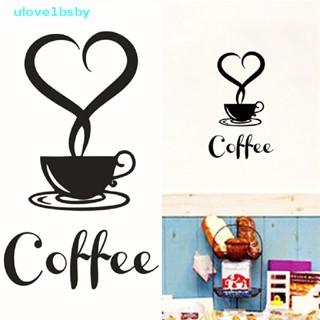 Ulove1bsby สติกเกอร์ไวนิล ลายแก้วกาแฟ ลอกออกได้ สําหรับติดตกแต่งผนังห้องครัว บ้าน DIY TH