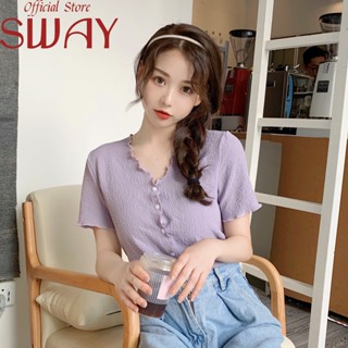 SWAY  เสื้อยืด เสื้อแฟชั่น หลวม  ins สไตล์เกาหลี fashion ทันสมัย A25K0AE 36Z230909