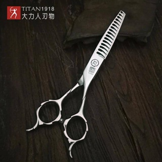 ส่งตรงจากบริษัทผู้ผลิต TITAN Professional 6นิ้วผมกรรไกร Hairdressing Salon Thinning กรรไกร440C เครื่องมือจัดแต่งทรงผม