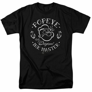 เสื้อยืด พิมพ์ลายการ์ตูน Unseix Popeye Ink Master สีดํา DiyS-5XL_02