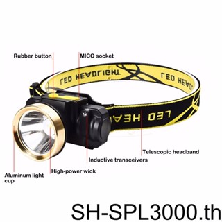 ไฟหน้า IPX4 ปรับมุมได้ 3 โหมด กันน้ํา สําหรับขี่จักรยาน ล่าสัตว์กลางแจ้ง