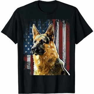 NV1B 【In stock】Patriotic German Shepherd American Flag Dog Gift Men Women T-Shirt_04