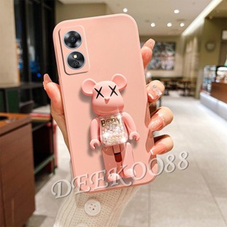 เคสโทรศัพท์มือถือแบบนิ่ม TPU ลายหมีน่ารัก พร้อมขาตั้ง สําหรับ OPPO A78 Reno8 T 5G 4G A78 Reno 8 8T Reno8T