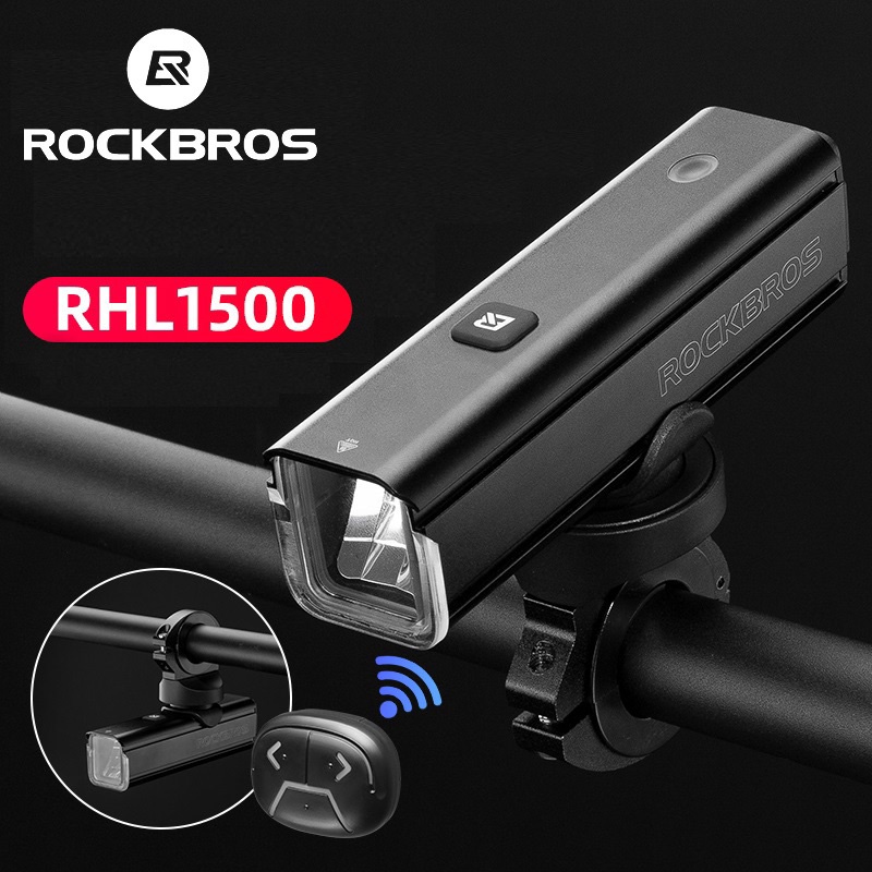【TH Delivery】ROCKBROS ไฟฉาย 1500 Lumen ชาร์จไฟได้ กันน้ํา สําหรับติดด้านหน้ารถจักรยาน